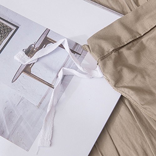 Lausonhouse 100% Cotton Woven Seersucker Stripe Duvet Cover Set - Queen - Khaki