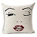 Chicozy Cotton Linen Marilyn Monroe Retro Pillow Cover Sofa Cushion Cover Square Home Decration Pillowcase 17.7inch x 17.7inch