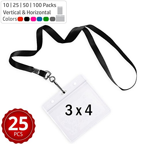 Durably woven lanyards & 3 x 4 horizontal id badge …