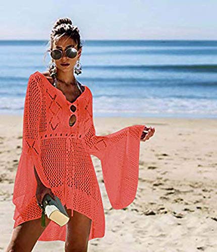 Orshoy Damen Strandkleid Bikini Cover Up Beach Bikini Crochet Stricken Swimsuit Sommerkleid Cover Ups Strandponcho… – Bild 3