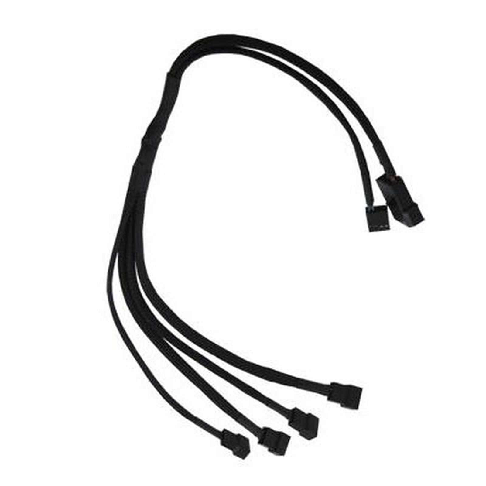 Gelid Solutions CA-PWM-03 Internal 0.43 m 4 x 4-pin PWM Black Electrical Cable (Male/Female, 4 x 4-pin PWM, 4-pin PWM + Molex (4-pin), Right, Right, Black)