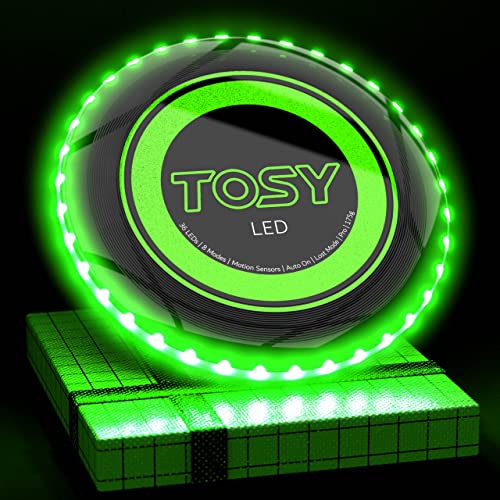 Flying Disc – 36 einfarbige LEDs, sehr hell, Smart-Modi, Auto-Aufleuchten, wiederaufladbar, wasserdicht, Outdoor-Spielzeug für Kinder & Erwachsene, 175 g 108 RGB LEDs