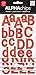 me & my BIG ideas Alpha Chips Designer Chipboard Letter Stickers, Bailey Alphabet, Light Red Glitter