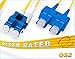 FiberCablesDirect LC-SC OS2 Fiber Patch Cable - 10Gb Duplex 50/125µm Singlemode Corning Glass | 3M (9.84ft) | Bulk Networking, Data Centers, Telecom, Enterprise Applications