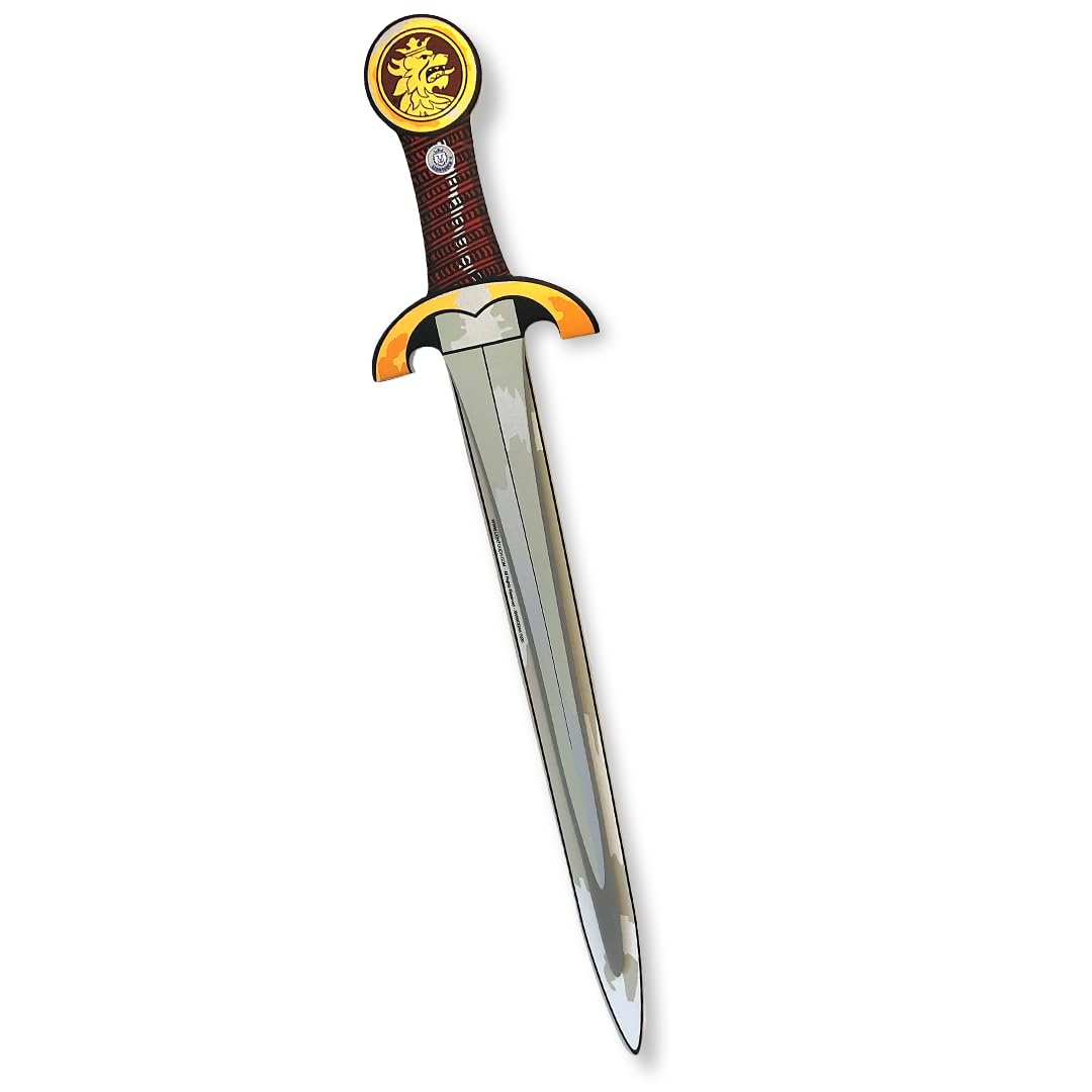 Liontouch - Noble Knight Sword, Red/Medium - Age 3-8 Years | Medieval Pretend Play Foam Toy For Children With Golden Lion Theme | Safe Weapon & Battle Accessory For Boys’ Dress Up & Costumes