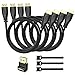 PERLESMITH 4K HDMI Cable 6ft 4 Pack-HDMI 2.0 Cable Cord with 90 Degree HDMI Adapter & Cable Ties-High Speed HDMI Cables for Ethernet PS4 1080P Xbox Playstation 3D BLU Ray Laptop PC, Black