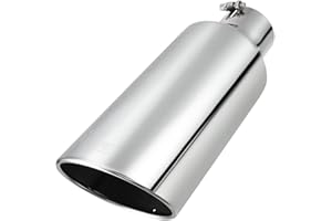 Upower 4" to 7" Diesel Exhaust Tips 4" inlet 7" outlet 18" Long Universal Exhaust Tips Mirror Polish Stainless Steel Exhaust Tailpipe Rolled Edge Bolt On Diesel Tips