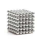 LiKee Upgraded 5MM 216 Pieces Magnets Sculpture Building Blocks Toys for Intelligence Learning -Office Toy & Stress Relief for Adults (Shiny Silver)