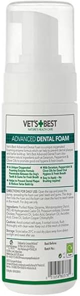 Vet's Best Enzymatic Dog Dental Foam 150 ml Teeth Cleaning Fresh Breath view 5