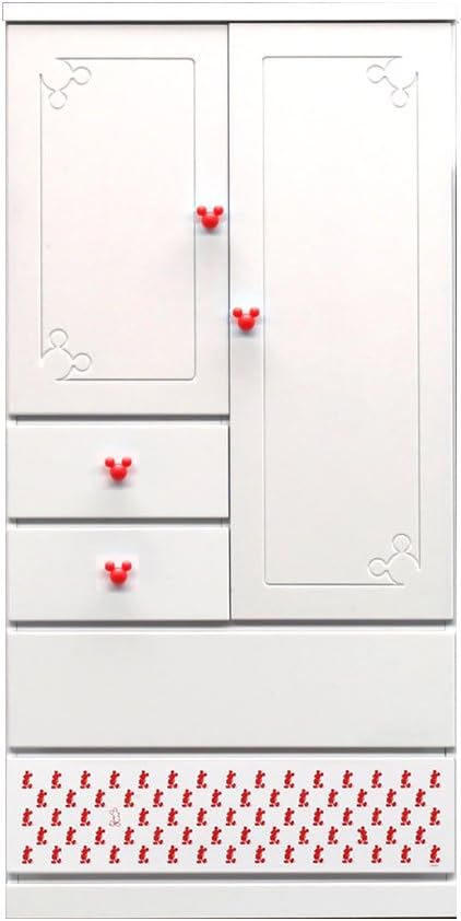 Amazon Co Jp アルファタカバ ディズニー家具シリーズ シンプルミッキー 80cm幅ベビータンス レッド ベビー マタニティ