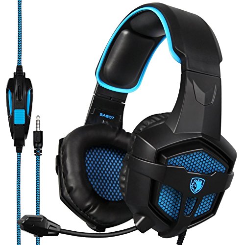 SADES SA807PLUS Stereo Gaming Headset Noise Cancelling Over Ear Headphones with Mic, Bass Surround, Soft Memory Earmuffs for PS4, PC, Xbox One Controller, Laptop Mac Nintendo Switch Games SADES SA807PLUS Stereo Gaming Headset Noise Cancelling Over Ear Headphones with Mic, Bass Surround, Soft Memory Earmuffs for PS4, PC, Xbox One Controller, Laptop Mac Nintendo Switch Games