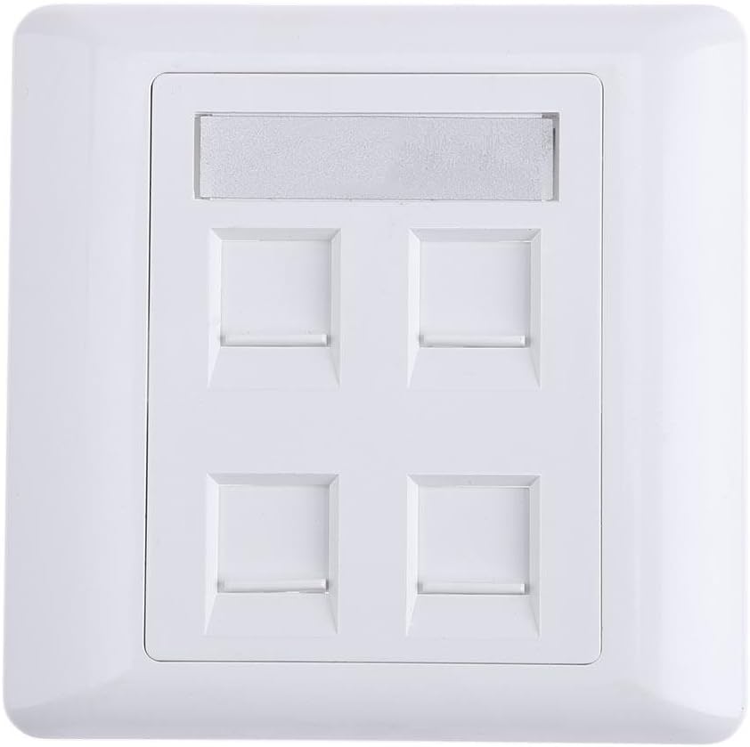 Amazingdeal 86 Type 4 Ports Empty Box 4 Jacks Computer Telephone Network Socket Panel