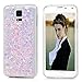 YOKIRIN Galaxy S5 Case, Luxury Sparkle Powder 3D Diamond Paillette Bling Slim Glitter Flexible Soft Rubber Gel TPU Protective Shell Hybrid Bumper Case Cover for Samsung Galaxy S5 i9600, Light Purple