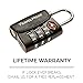 1 Pack Open Alert Indicator TSA Approved 3 Digit Luggage Lock for Travel Suitcase & Baggage (Black)