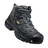 KEEN Utility Men's Braddock Mid Waterproof Soft-Toe Work Boot, Raven/Estate Blue, 9.5 D US