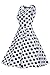 Roswear Women's Vintage 1950's Polka Dot A-Line Belted Skater Dress S-XXXXL
