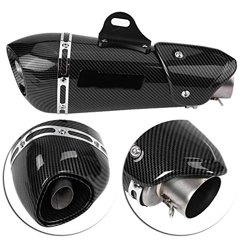 Cuque Moto Exhaust Tailpipe Motorcycle Carbon Fiber Style Universal 51mm Slip on Exhaust Muffler Rear Pipe Tailpipe Motobike Stainless Steel Modified Exhaust System Vent Piping - Thumbnail 2