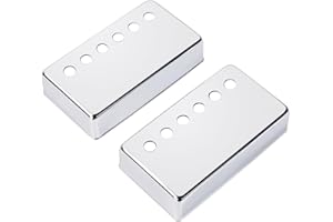 Banworks Brass Imperial Humbucker Covers 49.2mm (1-15/16") Guitar Pickup Covers Neck/Bridge Pickup Covers for USA Made Electric Guitar Humbucker Pickup Gibson Les Paul Pack of 2 JT/SYQG-15 Chrome