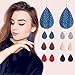 UMTNOR Teardrop Leather Earrings Drop Dangle Earings Lightweight Leather Earring for Women Girls