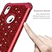 LONTECT Compatible iPhone XR 2018 Case Glitter Sparkle Bling Heavy Duty Hybrid Sturdy High Impact Shockproof Protective Cover Case for Apple iPhone XR 6.1 Display, Shiny Red