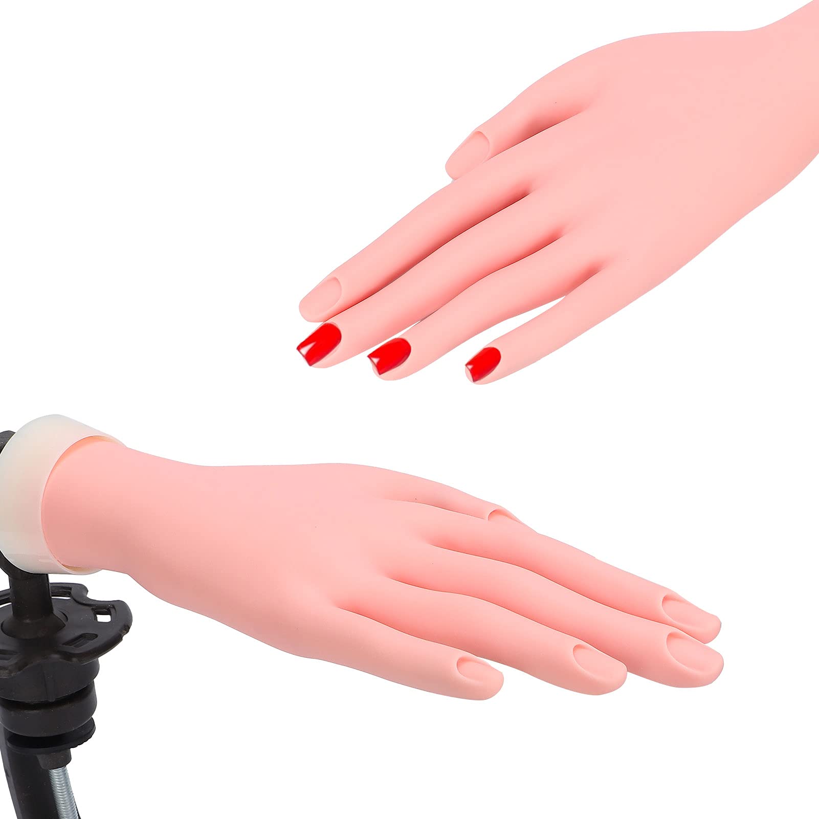Nail Art Training Hand, Silicone Practice Hand for Acrylic Nails Flexible Bendable Nail Hand for Art Display for DIY Manicure