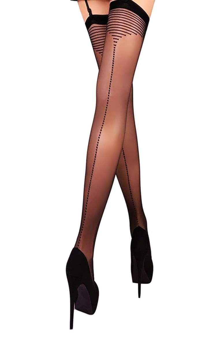 Garter Belt Back Seamed Sheer Nylons 