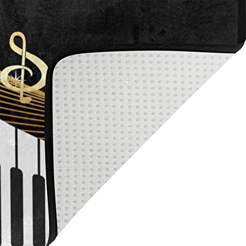 Naanle Modern Art Music Note with Piano Keyboard Waterproof Polyester Fabric Shower Curtain (60" x 72") Set with 12 Hooks and Bath Mats Rugs (23.6" x 15.7") for Bathroom - Set of 2 - Thumbnail 6