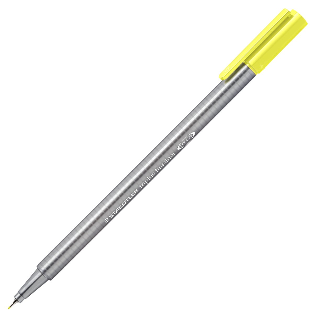 Staedtler Triplus 334-10 Fineliner Triangular Shaft in Cardboard Case, Metal Encased Tip, Approx-0.3 mm (0.11 inches) Set of 10, Light Yellow