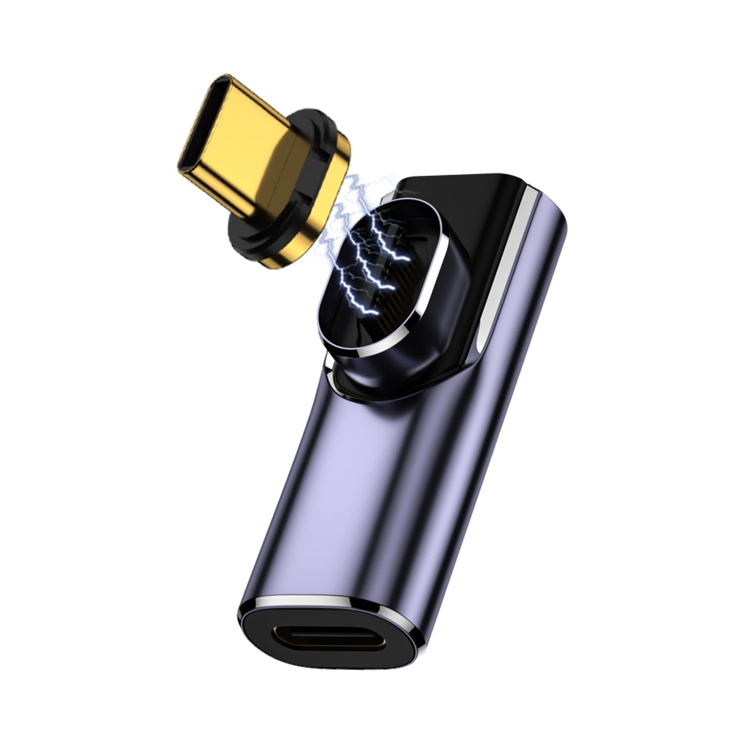 Aieloar USB-C 90 Degree Right Angle Magnetic Adapter, USB 4.0 8K Output, 140W Charge, 40 Gbps Data Transfer, Compatible with Thunderbolt 4/3 Type-C Devices