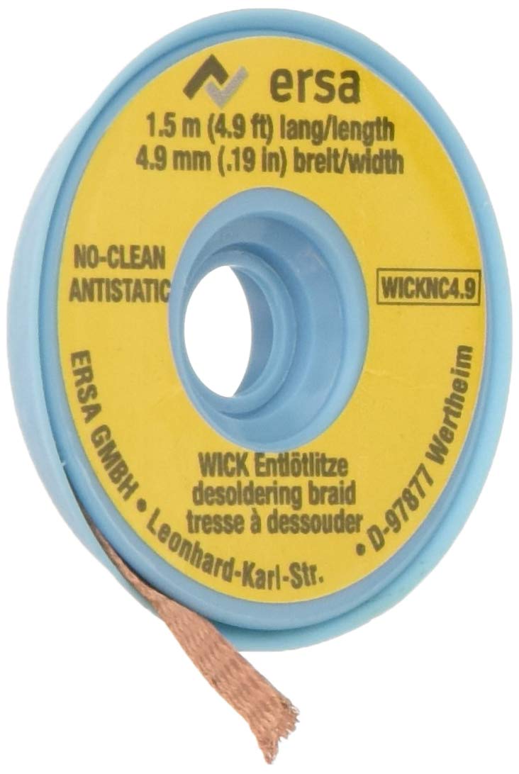 Ersa NoClean Desoldering Braid, 4.9 mm to 1.5 m Spool, Wick 4.9 – 1.5