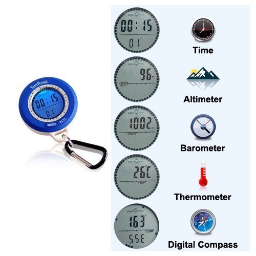 Emperor of Gadgets 6-in-1 Multifunction Mini Digital Compass and Altimeter for Outdoor Sports