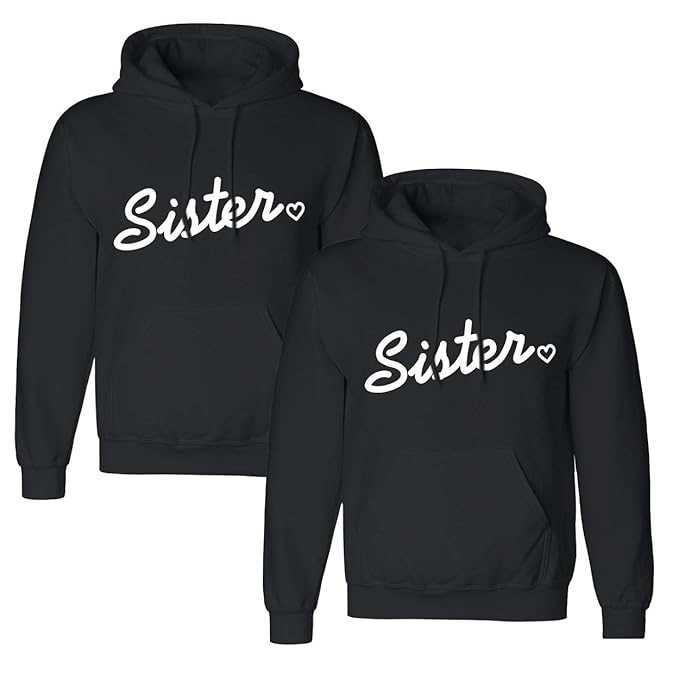 Sister Pullover für Zwei Mädchen Beste Freunde Pullover Set Sister Hoodies BFF Hoodie für Best Friends Kapuzenpullover Damen 