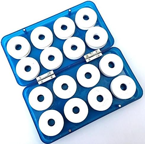 Ecago 16pcs Foam Fishing Winding Board Fishing Line Bobbin Spools with Plastic Box for Fishing Line Rig Storage, S597