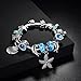 Presentski Heart of Ocean Charm Bangle Bracelet Silver Plated Valentine's Day Gift for Girls