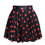 SAYM Women Girls Stretchy Polka Dot Flared Casual Mini Skirt