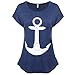 FUNOC Womens Boat Anchor Printing Summer Short Sleeve T-shirt Blouse Tank Tops