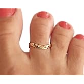 Handmade Gold Curved Band Adjustable Toe Ring, Yellow Gold Plated over Sterling Silver, Classic Dainty Open Toe, Pinky or Knuckle Rings for Women, Beach Foot Jewelry, By MiYa Jewelry Creations