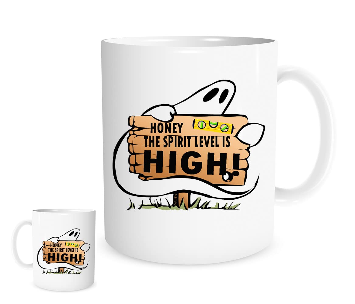 Stoneys Badges 11OZ Honey The Spirit Level is High! Builders Ghost Hunter Mug for Tea or Coffee