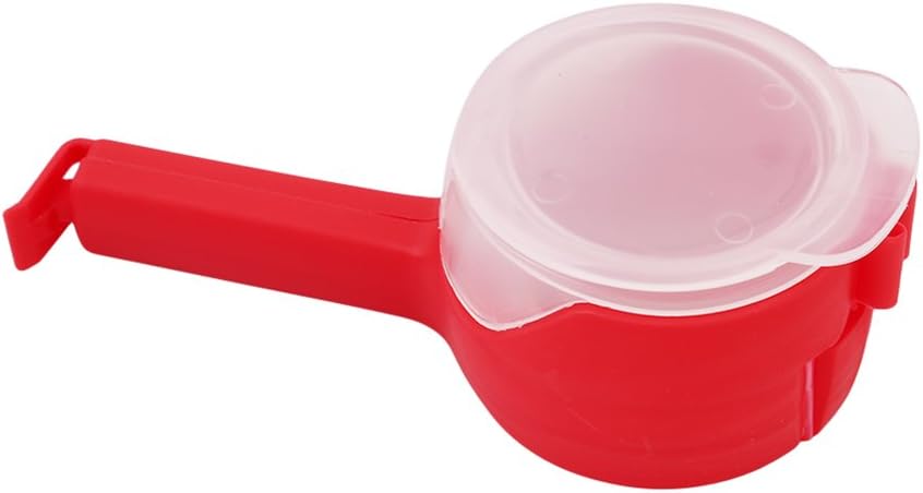 Myhouse Food Sealing Clip with Discharge Nozzle Plastic Bag Moisture Sealing Clamp Food Saver Kitchen Snack Tool (Red)