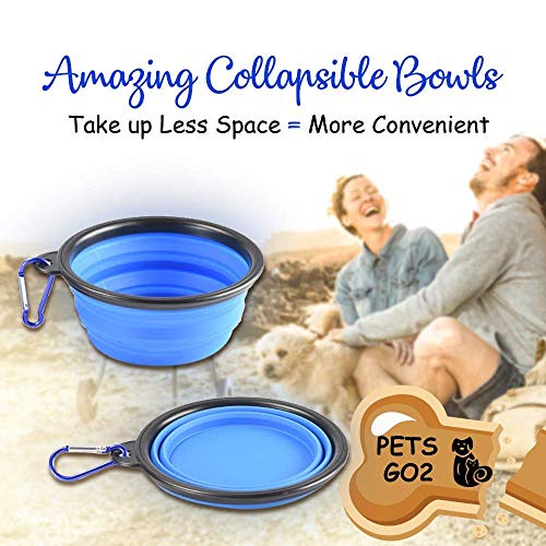 PETS GO2 Collapsible Dog Bowl, Foldable Expandable Cup Dish for Pet Cat