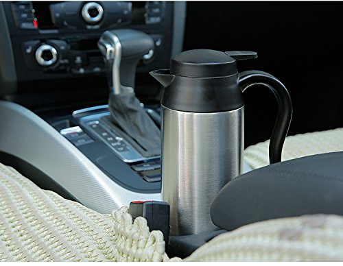 12V 750ml Stainless Steel Car Electric Heating Mug Drinking Cup Travel Kettle for Water Tea Coffee Milk