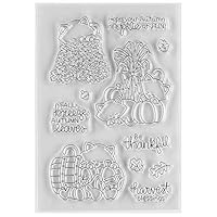 MaGuo Autumn Clear Rubber Stamps Pumpkin Havest Blessing for DIY Scrapbooking Paper Craft or Card Making Decoration