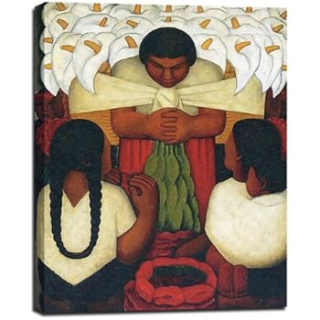 Amazon.com: Nude With Calla Lilies by Diego Rivera Stretched Canvas Art