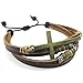 KONOV Mens Womens Leather Rope Bracelet, 7-9 inch Tribal Braided Cross Cuff Bangle, Brown