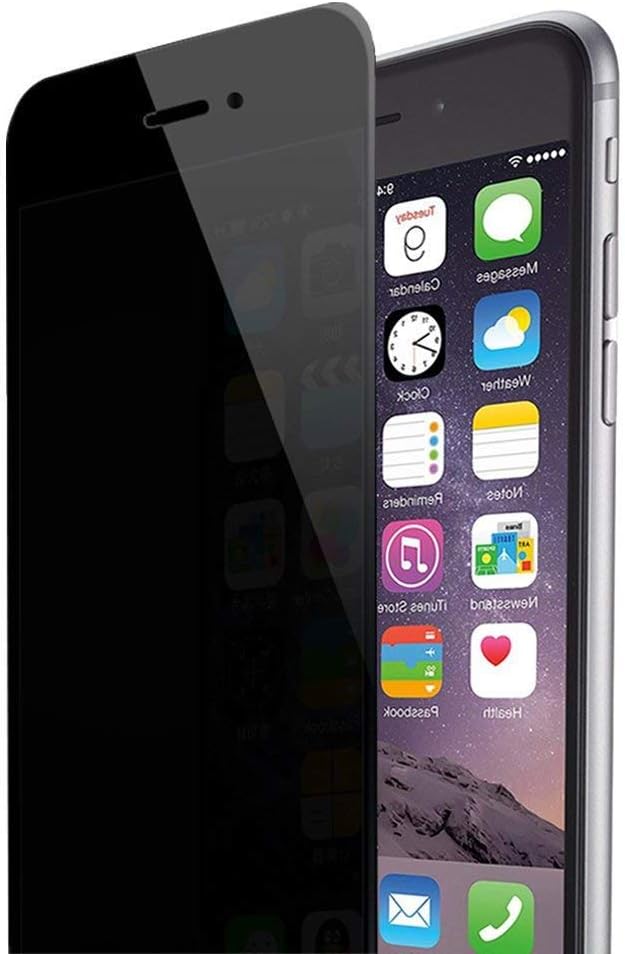 Privacy Screen Protector 【Newest Version 2019】 for iPhone 8 Plus 7 Plus, Anti Spy 9H Tempered Glass, Edge to Edge Full Cover Screen Protector Anti-Fingerprint Full Coverage (Black)