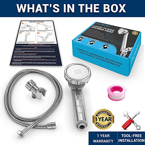 PureAction Luxury Filtered Shower Head with Handheld Hose Hard Water