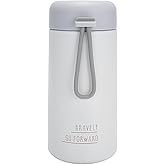 Simcat 9 oz Small Stainless Steel Vacuum Insulated Water Bottle with Silicone Handle and Leakproof Lid, Cold and Hot Drinks, for Travel, Gym, Camping and Hiking (Light gray)