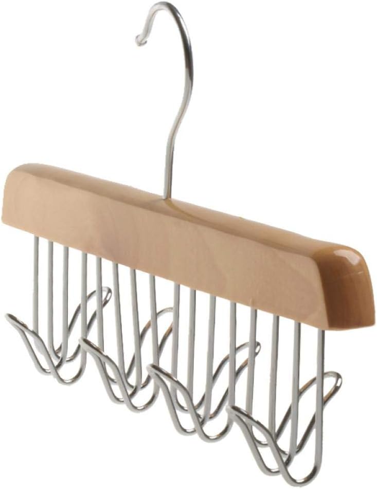 FloraGrantnan Estante de Corbata Percha Multifuncional de Madera Maciza