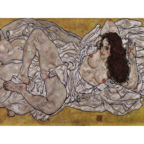 Egon Schiele Reclining Woman Art Print Canvas Premium Wall Decor Poster Mural