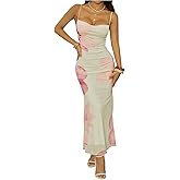 Floerns Women's Floral Cami Maxi Dress Spaghetti Strap Fishtail Bodycon Beach Dresses